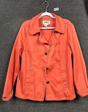 AMI Blazer Jacket Women Size 1X Orange Harvest Country Fall Ranch Button Closure